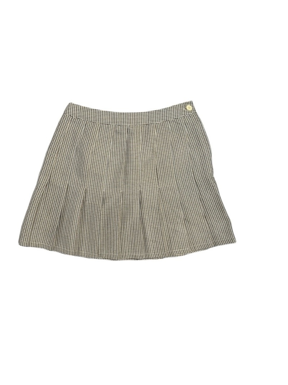 Urban Outfitters Brown Cream Gingham Pleated Mini Skirt Preppy school girl S